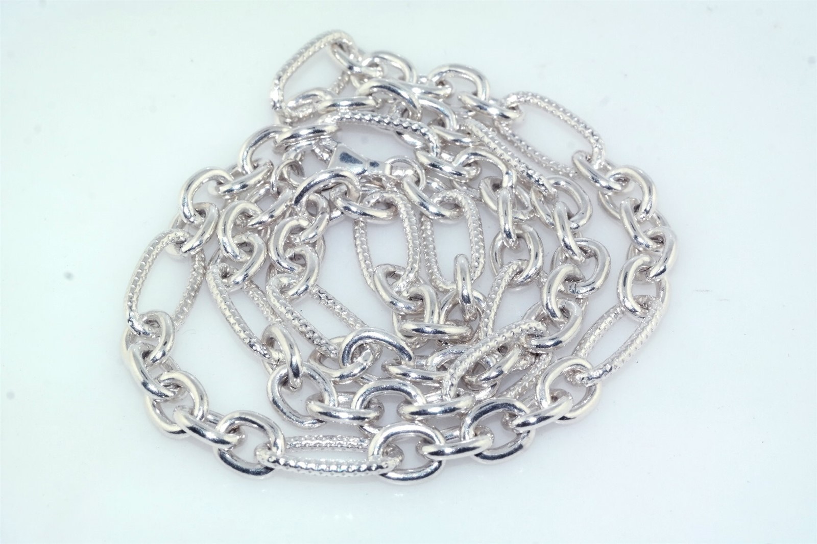 Solid 925 Oval Twisted Sterling Silver Link 20" N… - image 6