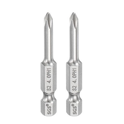 2pcs PH1 Phillips Screwdrivers Bits 1/4'' Hex Shank 2'' Long 0.16'' Rod Magnetic