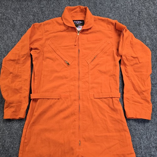 Gibson & Barnes Orange Flight Suit FSL-27/P Nomex Coveralls Men Sz 42T USA Made