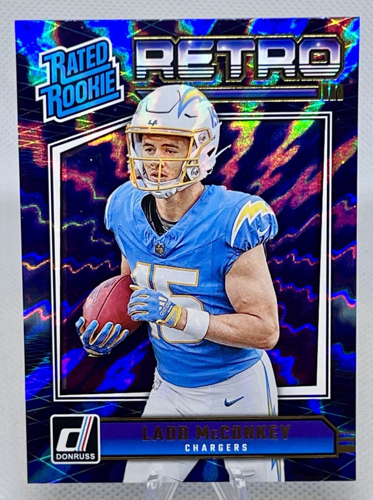 LADD MCCONKEY RC 2024 Donruss Rated Rookie Retro #5 Los Angeles Chargers