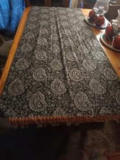 Metallic Silver and Paisley Scarf Gray Tones 27"x