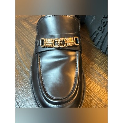 Sam Edelman Teo Lug Loafer Black Leather Gold Bit 8.5 Preppy  display picture 3