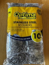 Optima 40g Stainless Steel Scourers 10 Pack Heavy Duty