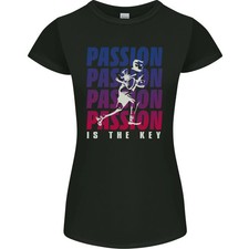 Camiseta Rugby Passion Is the Key Player Union para mujer corte pequeño