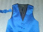 New Men's Formal Vest Tuxedo Waistcoat Royal blue with Bowtie wedding prom party — photo 2