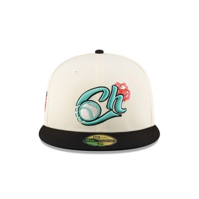 New Era 59Fifty Rose Charros De Jalisco Chrome/Black Mint Under - NWT -6 7/8