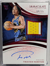 4/15 = 1/1,  2024-25 Panini Immaculate Tristen Newton RC RPA Red /15 JRSY Match