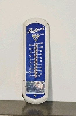 Vintage Packard Motor Cars Dealership Metal Thermometer Sign Advertising 27x8''