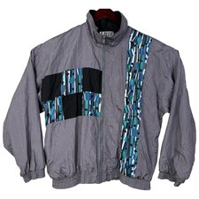 Lavon Windbreaker Jacket Retro 80s Colorful Pullover Medium