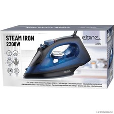 2300W Electric Steam Iron Ceramic Soleplate Black & Navy Self Cleaning Function