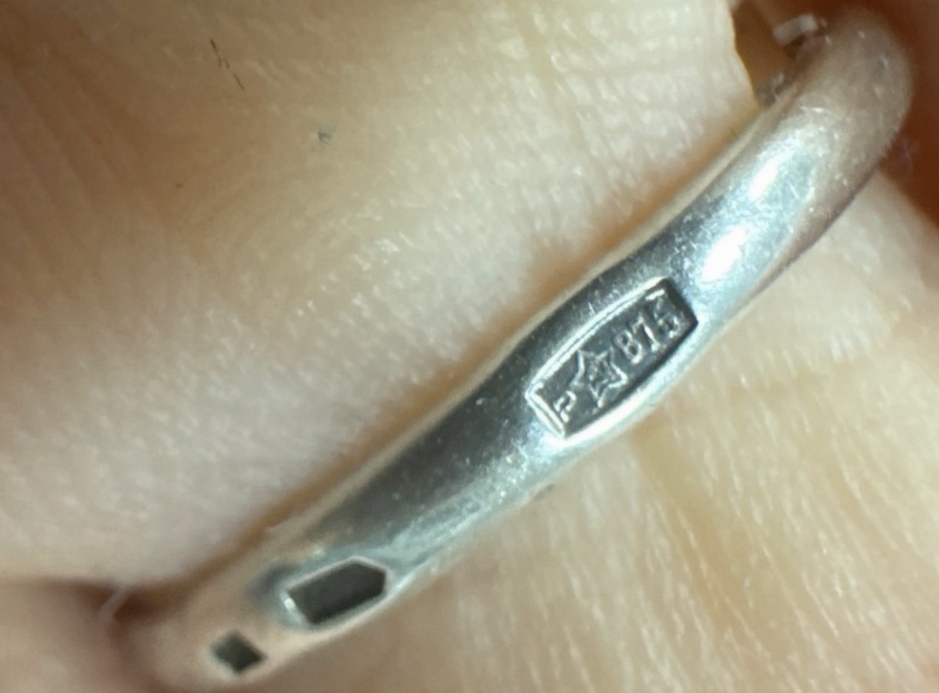 Soviet silver ring, 875 purity, size O#30 image 4