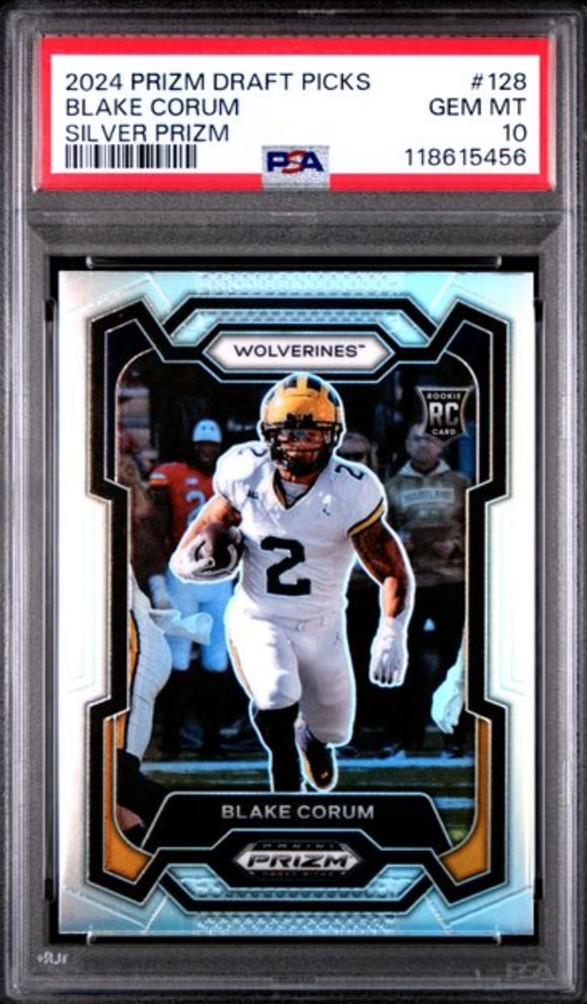 2024 PRIZM DRAFT PICKS #128 BLAKE CORUM SILVER PRIZM PSA GEM MT 10