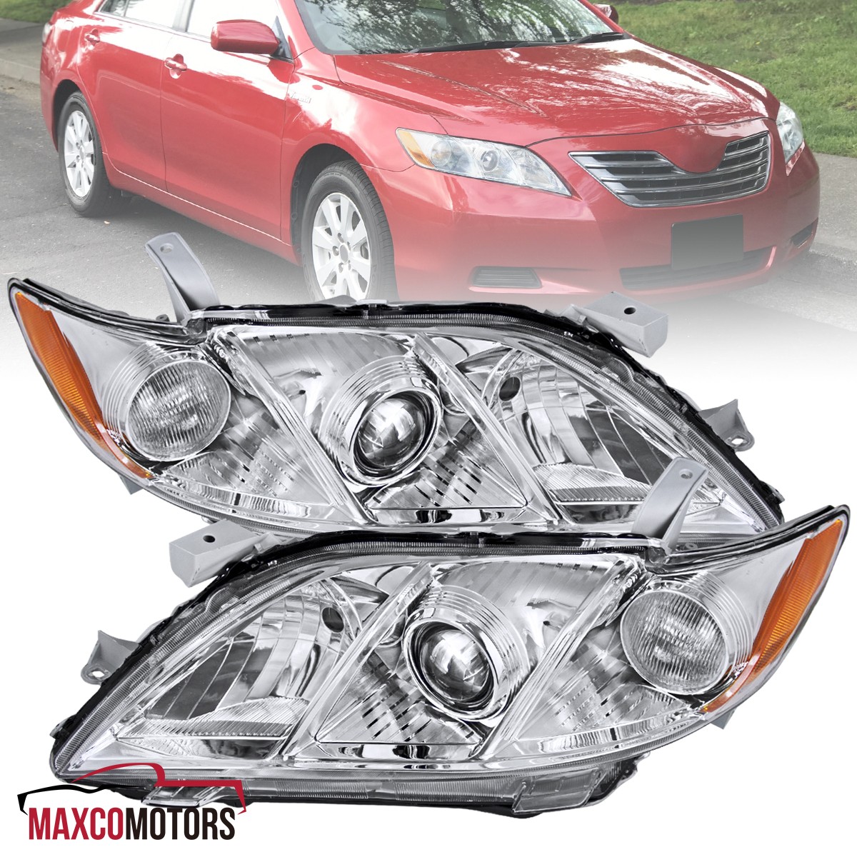 2007-2009 Toyota Camry Clear Projector Headlights Pair Left & Right 07-09-image