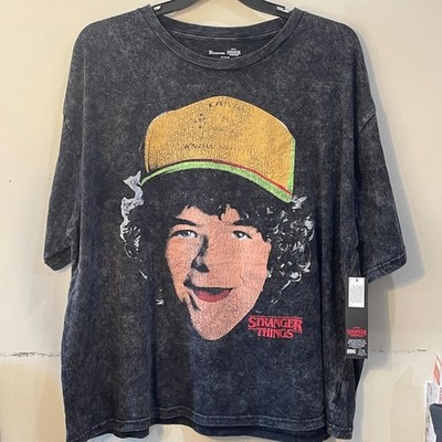 Men s Stranger Things Tshirt - 2XL - Dustin - Netflix - Black - Hellfire Club