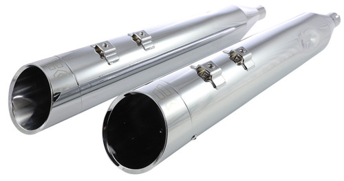 Khrome Werks - 202660 - 4.50in. Hp-Plus Slip-On Mufflers, Chrome Edge Billet End