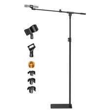 Mic Stand Floor, Boom Arm Floor Microphone Stand Height Adjustable Heavy Duty...