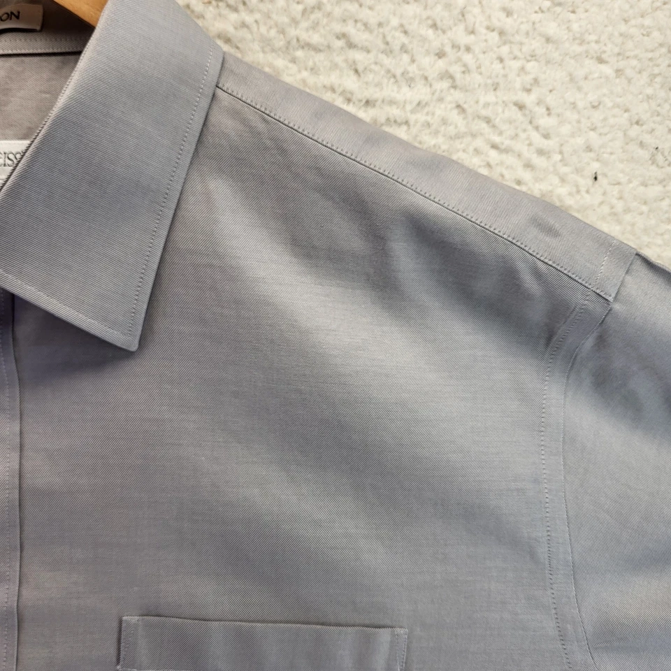 Camisa social masculina Joseph And Feiss 17.5 34/35 cinza sem ferro manga longa botão - Imagem 4 de 4