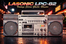 LASONIC SILVER BOOMBOX RaRe Vintage Stereo Ghetto-Blaster