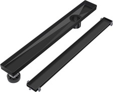 EXF Linear Shower Drain 60" Flat  Tile Insert 304 Stainless Steel Matte Black
