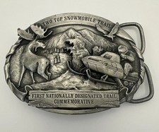Silver Belt Buckle Two Top Snowmobile Trail Yellowstone Montana Limited Ed. 420