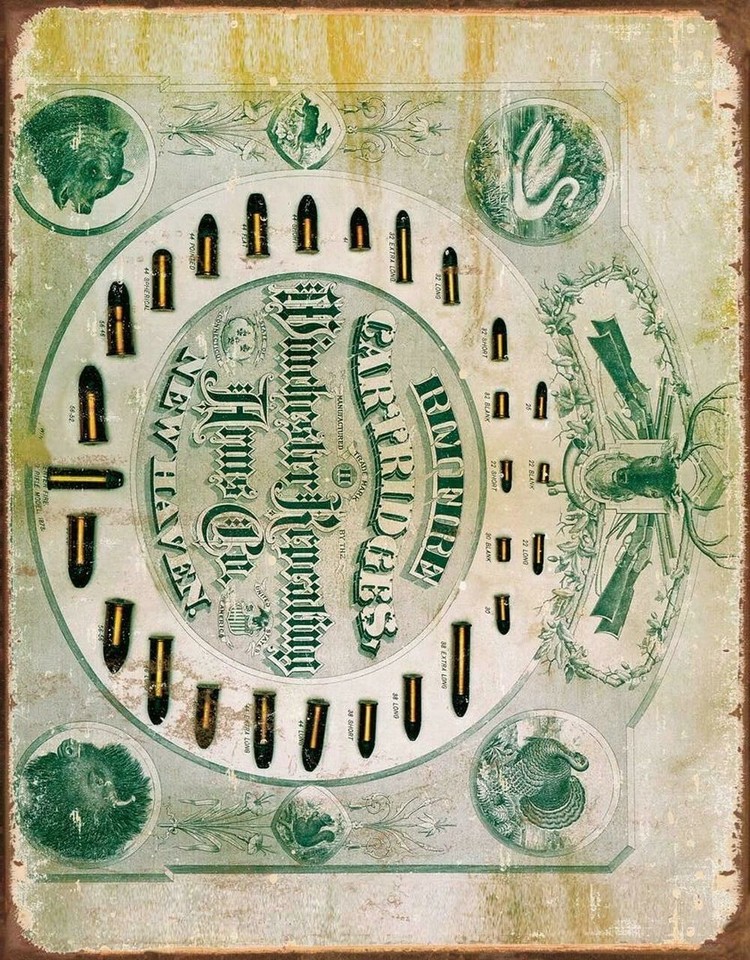 Winchester Rimfire Ammunition Ammo Firearms Guns Hunt Wall Décor Metal