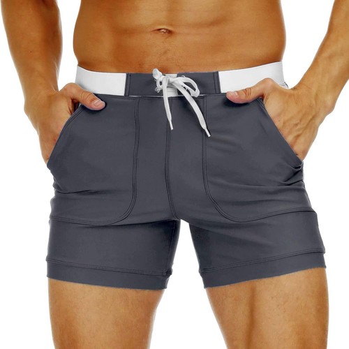 Men's Swim Trunks with Mesh Liner Quick Dry Beach Shorts Summer Surfing Bathing - Picture 11 of 60