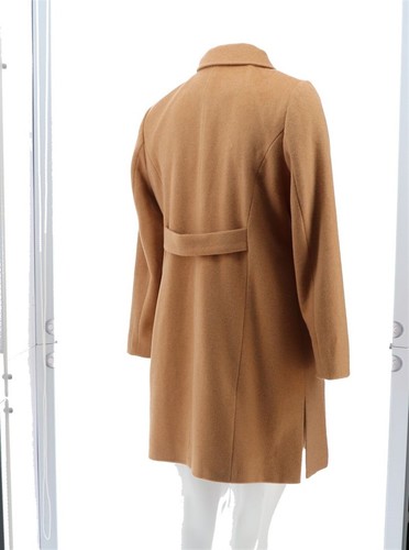 Dennis Basso Button Front Wool Coat Side Slits Classic Camel 16 NWOT (553) - Picture 6 of 9