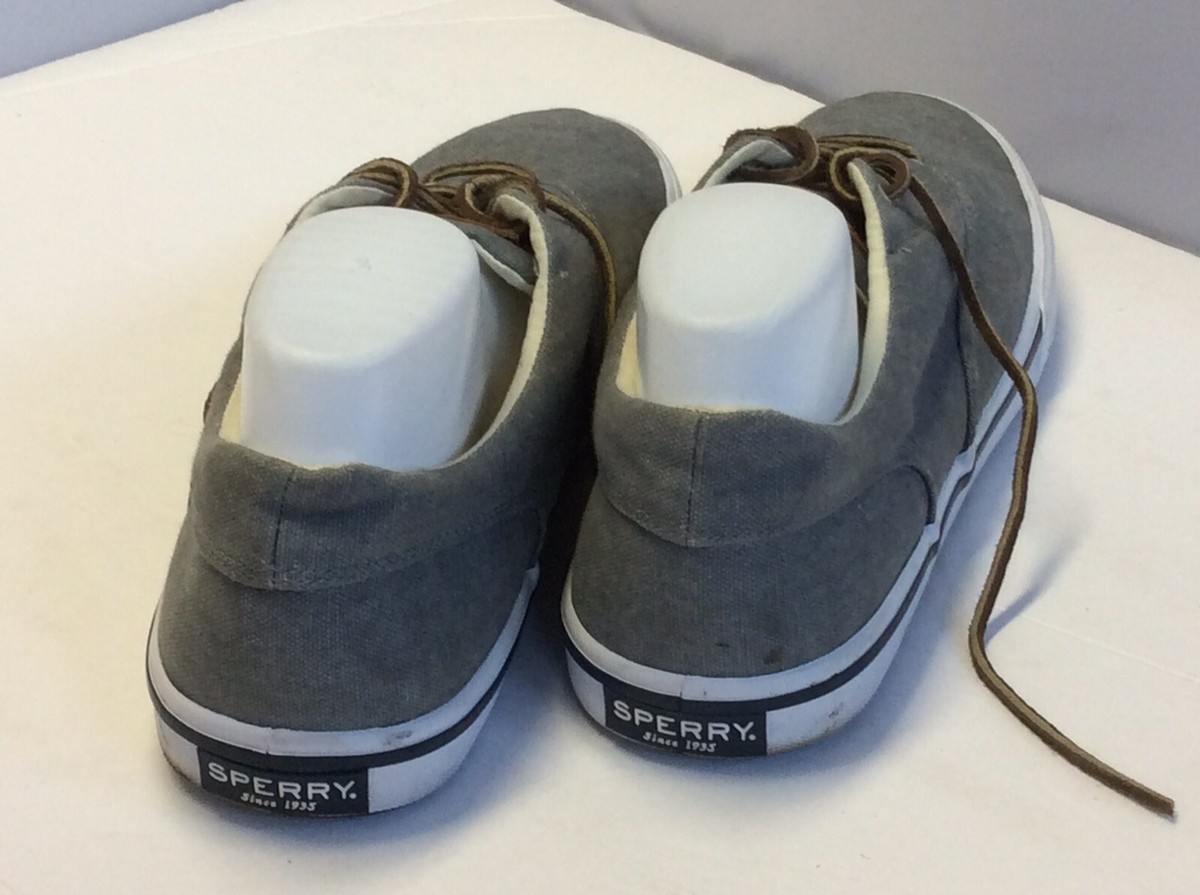 Sperry Top-Sider Gray Canvas Lace Up Casual Men Boat  display picture 3