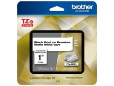Brother TZeM251 Black Print on Premium Matte White Laminated Tape for P-touch La