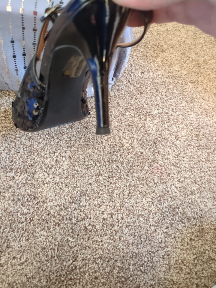 J. Renee Chinaetta Black Sequin Slingback Pumps Sz 7 N - Image 3 of 4