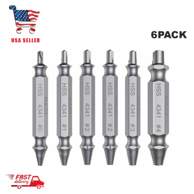 #ad Damaged Screw Remover Set 6 Pcs Easy Out Stripped Screw and Damaged Bolt Extract $8.39