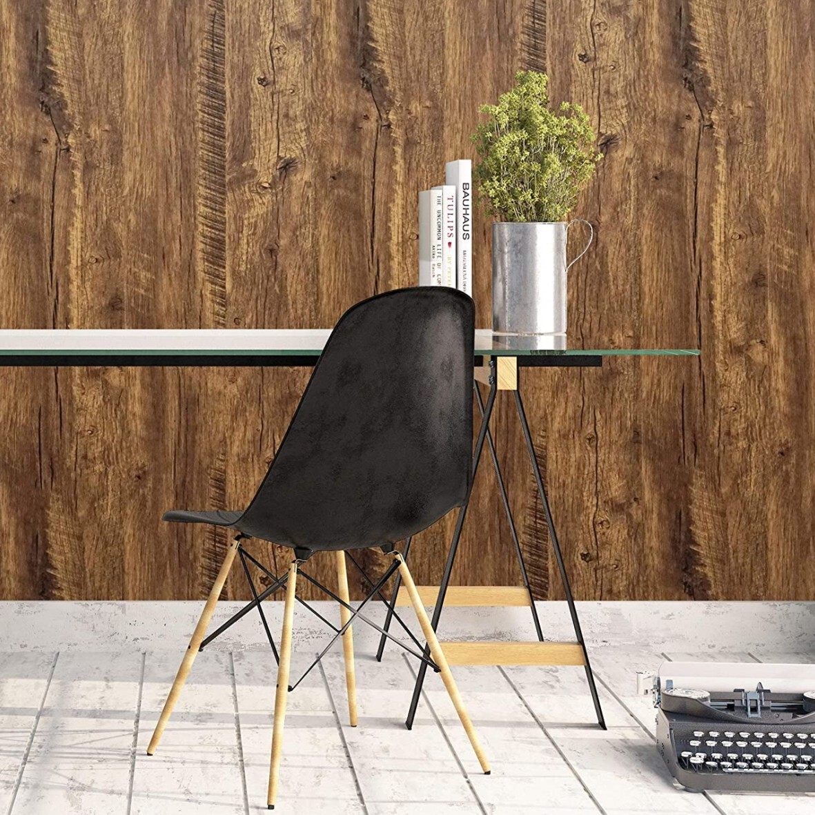 Plain Brown Wood Effect Fablon Self Adhesive Film Vinyl Sticky Back