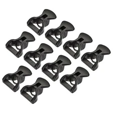 10Pcs Tent Rope Buckles 4mm Plastic Guyline Adjuster Cord Tensioners Black