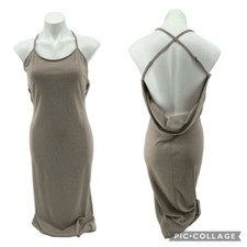 SHEIN SXY Women’s Criss-Cross Strap Drape Back Bodycon Evening Dress Large