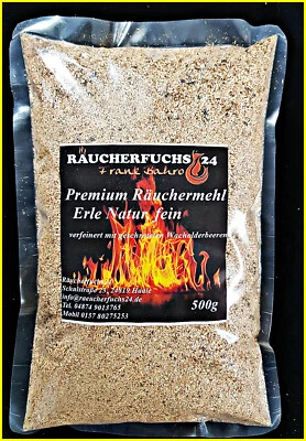 RÄUCHERFUCHS24 Räuchermehl Erle fein mit Wacholder, geschrotet 500g Ξ Räucherspäne ✓ Gewürze ✓