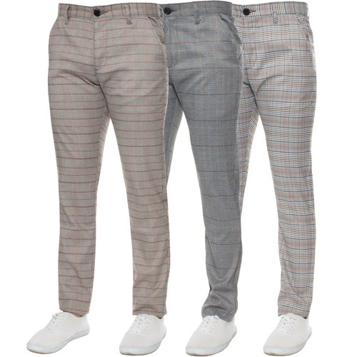 Mens Formal Trousers Slim Fit Smart 