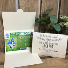 Scratch Card Holder. Wedding Favour Idea. Lottery Ticket Wallet. Personalised 