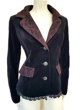 Joe Browns Lady's Velvet Gothic Style Jacket With Corset Sz 12 Vgc