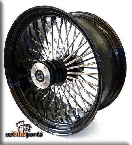18x8,5" Big Fat King Spoke Felge schwarz hinten passend für Harley-Davidson - Bild 3 von 8
