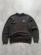 Men’s Nike Sweatshirt Swoosh Drill Crewneck Pullover Sun Faded Black size Small