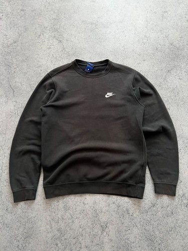 Men’s Nike Sweatshirt Swoosh Drill Crewneck Pullover Sun Faded Black size Small - 第 1/21 張圖片