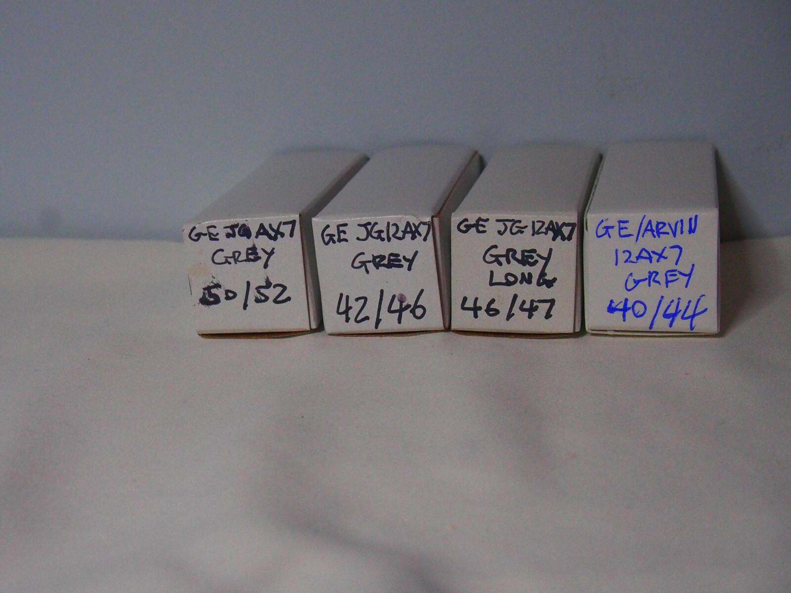 Matched Quad GE 12AX7 Gray Plate Tubes - Tested, Guaranteed Free Return