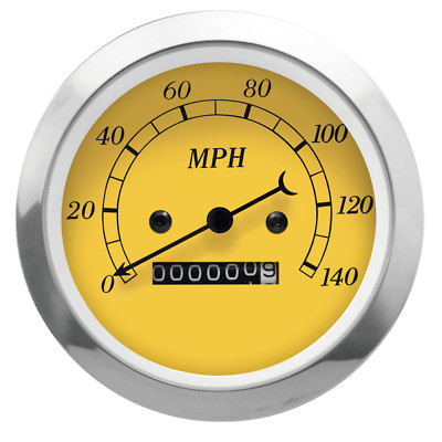 MOTOR METER RACING Classic 85mm 3-3/8'' Mechanical Speedometer Odometer 140 MPH
