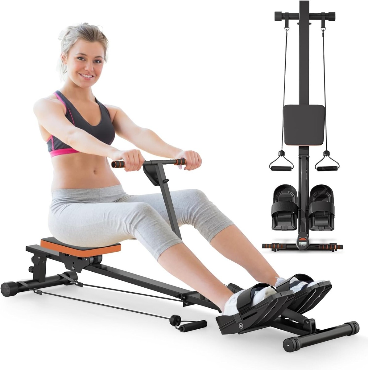 12 Resistance Level Fitness Rowing Machine Cardio Fitness Workout