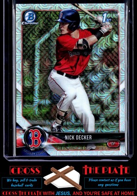 1-2018 Bowman Draft Chrome Asia Mojo Nick Decker Red Sox #BDC-124
