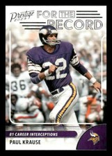 2023 Panini Prestige #20 Paul Krause For the Record Minnesota Vikings