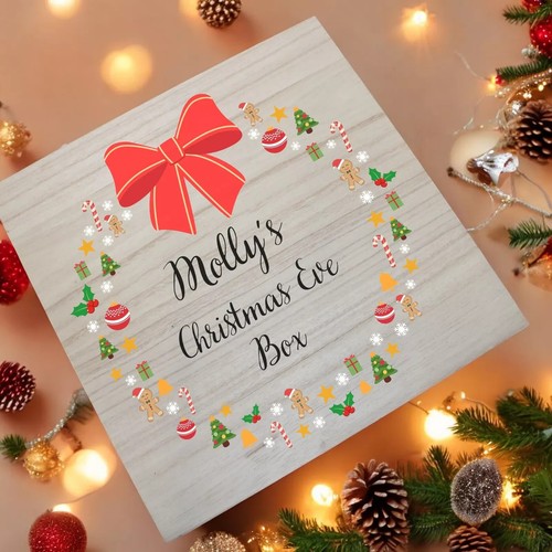 Personalised Christmas Eve Box Wooden Printed Full Colour For Kids Xmas - Picture 16 of 21
