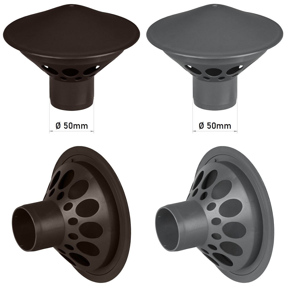 Вентиляционный колпак 50мм 75мм 110мм 160мм Сливная труба Клемма для сброса грунта Грибовидная вентиляционная крышка 3890₽