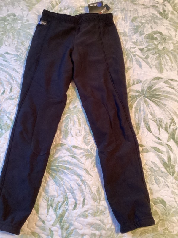 NEW Kids Large IRIDEON POLAR TECH KNEE PATCH BLACK BREECHES Fleece Lined Tag 90$