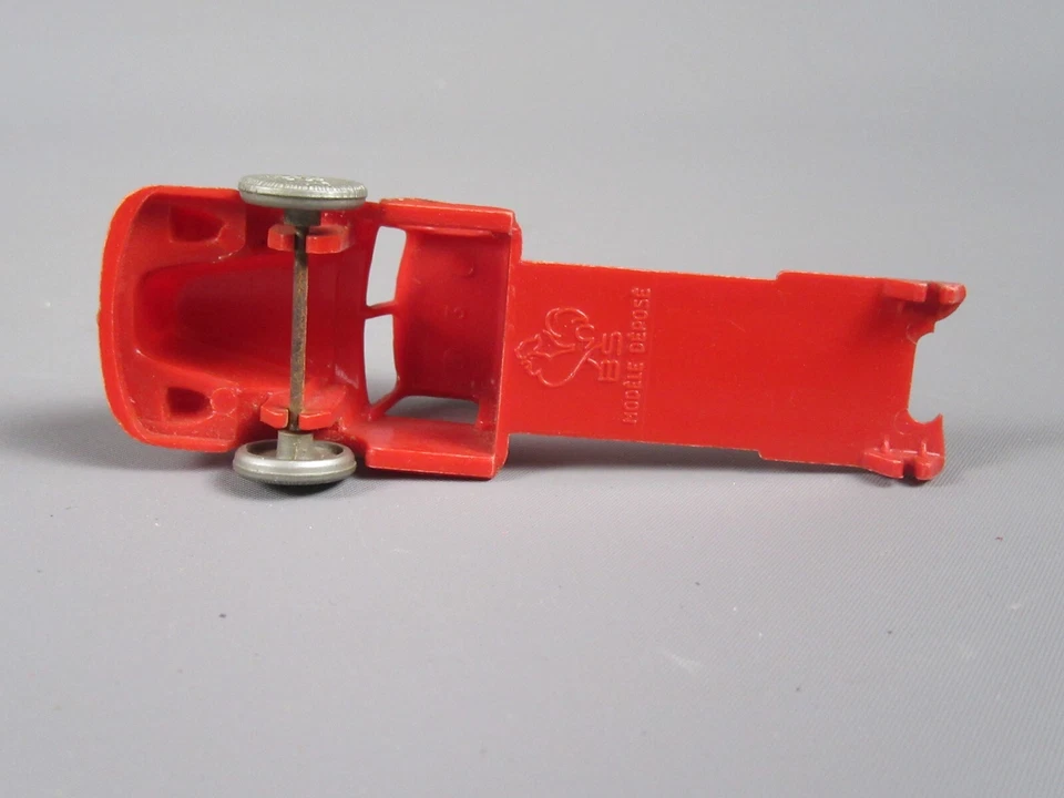 C164 Vintage 1960 BS France Truck Red Toy Bazar Plastic L 9.7 CM - Image 3 of 4
